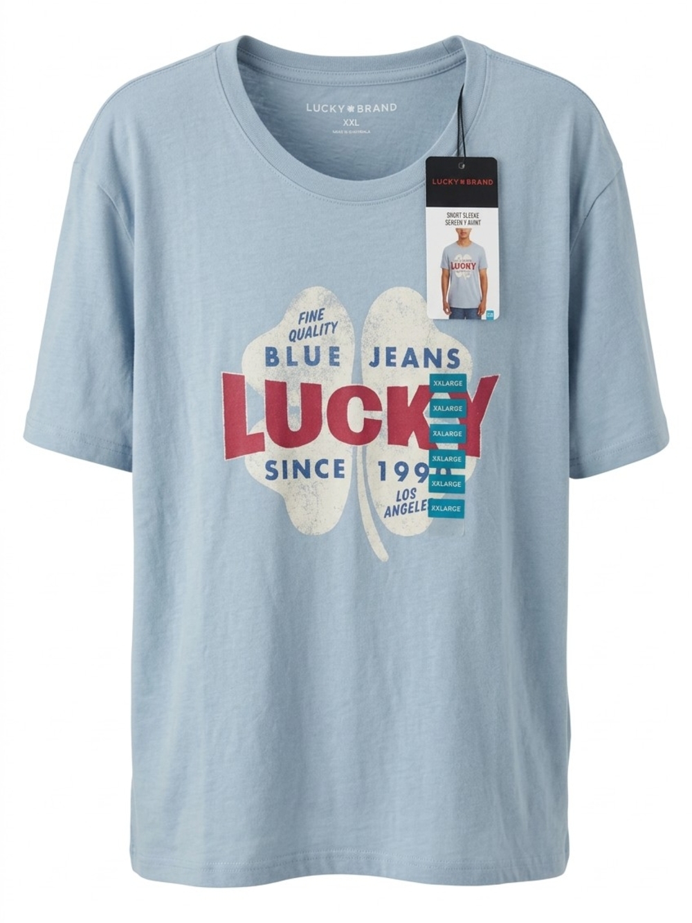 Lucky Brand Light Blue Graphic Short-Sleeve Tee